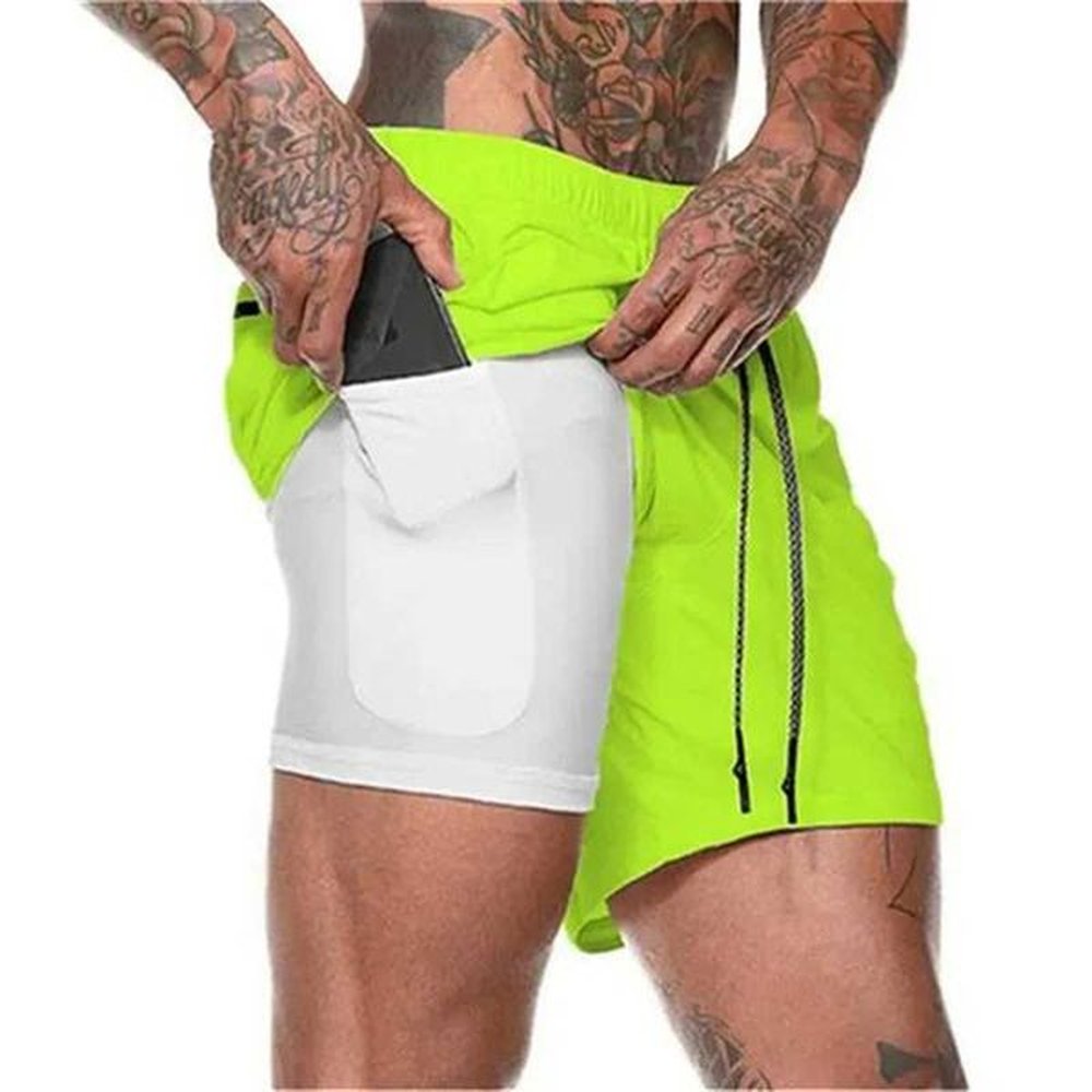 Running Shorts Men 2 in 1 Sports Shorts double-deck quick-dry Summer mesh men Shorts Jogging Gym Shorts men outdoors SweatpantsX241104