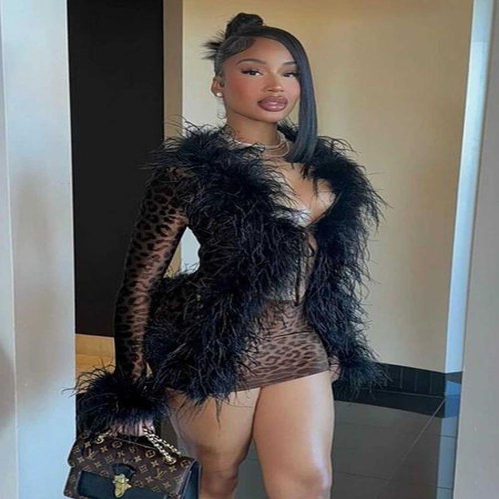 runway dresses weird puss leopard print piece sexy womens yk