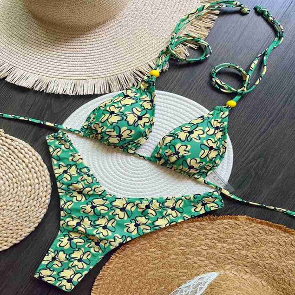 ruotonsept sexy botany print bikinis set womens swimsuit twopiece triangle