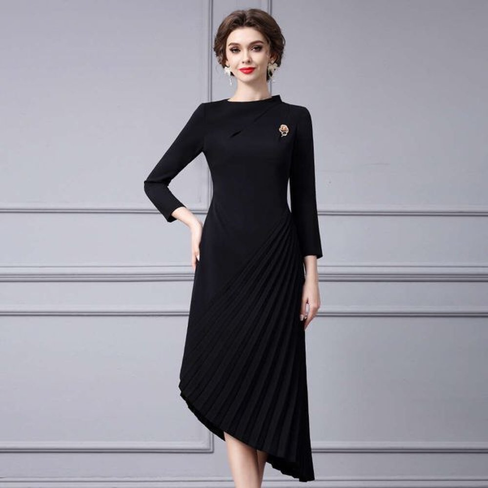 s design sense is niche irregular pleated skirt highend temperament