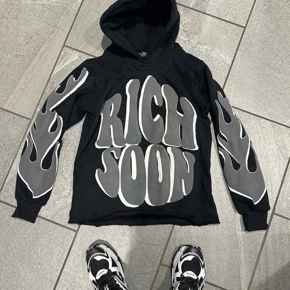 2000s Vintage Streetwear Letter Print Long Sleeve Oversized Hoodies Women's Y2K Gothic Harajuku Pullovers Women Clothes