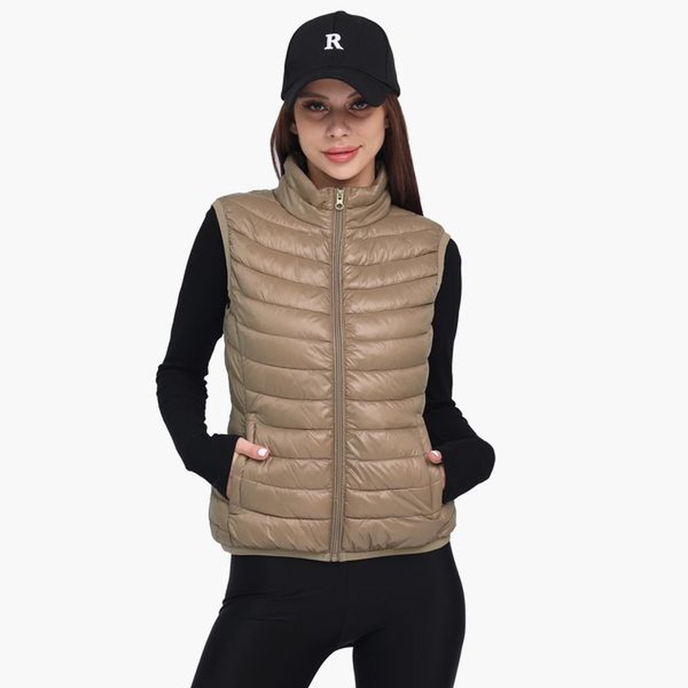 santelon women winter lightweight warm waterresistant packable puffer vest with