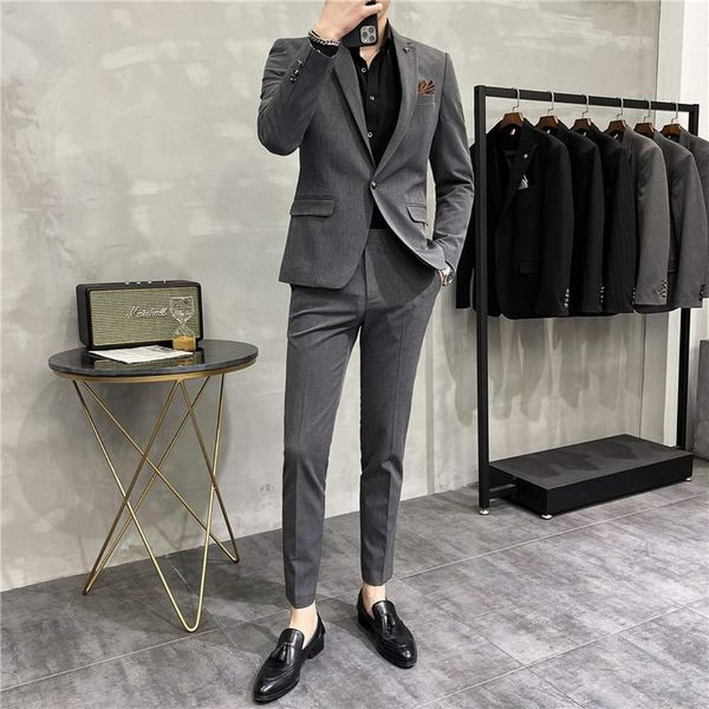S1220Casual suits for men, two-piece suits, 2025 spring Korean style, slim fit