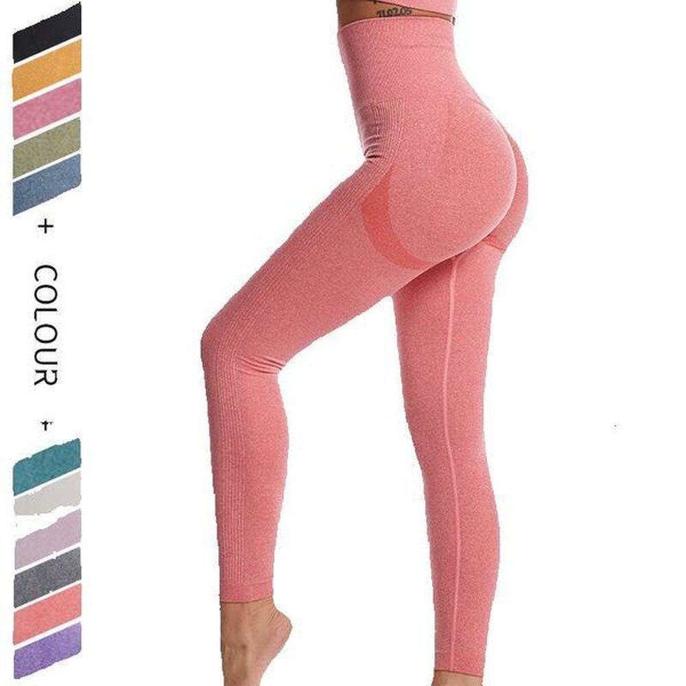 seamless yoga suit hip lifting tight fitting sports fitness pants