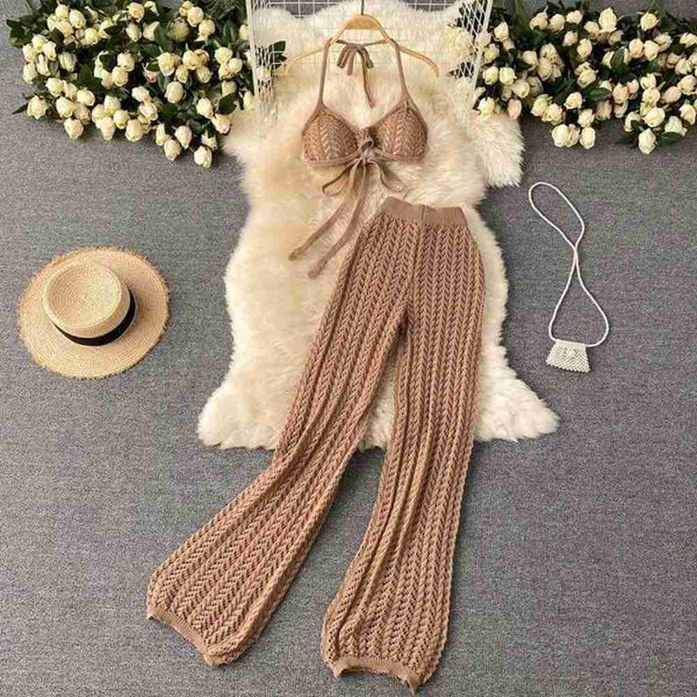 seaside hot spring resort set womens summer sexy bikini strap