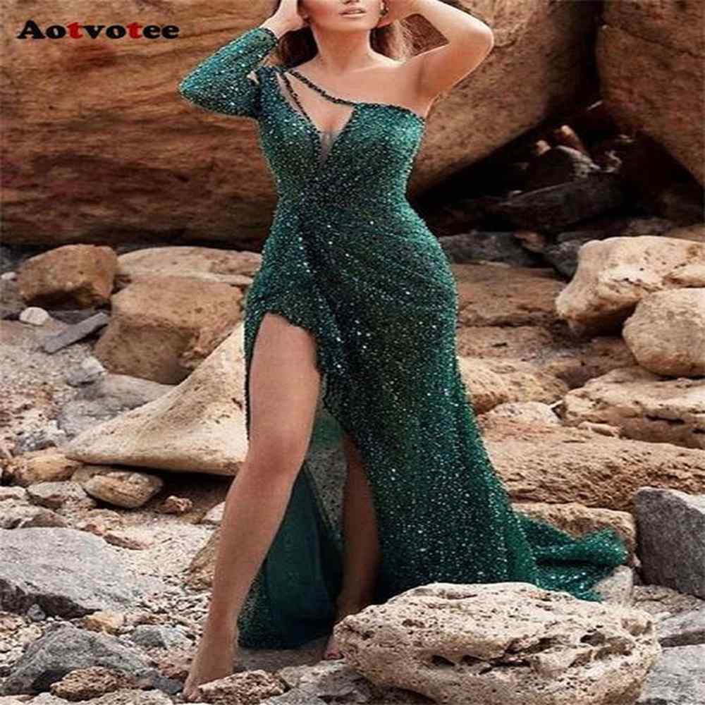 sequins for women new fashion asymmetrical one shoulder summer dress