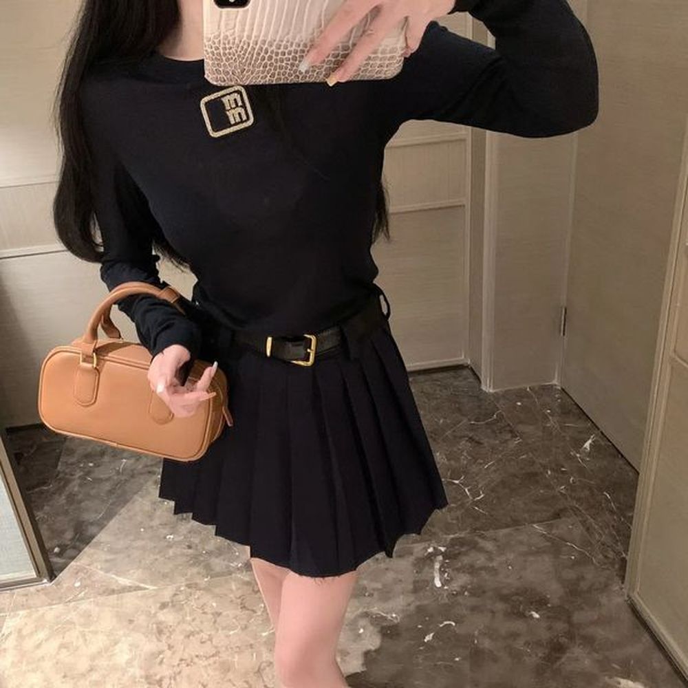 set two piece sets women skirt fall womens fashion black