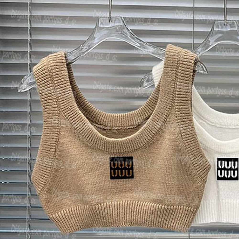 sexy letter cropped tanks for women luxury singlets tops knitted