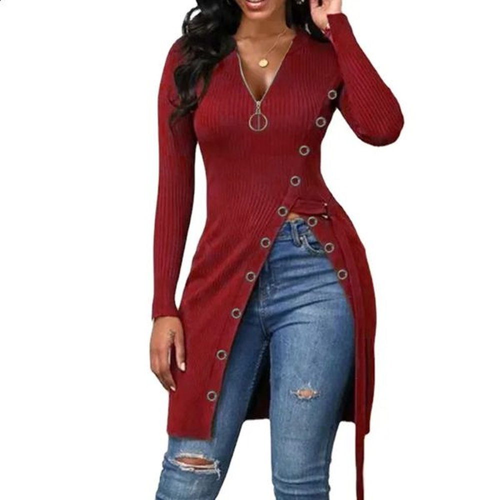 sexy long t shirt women blusas casual ladies tops tee