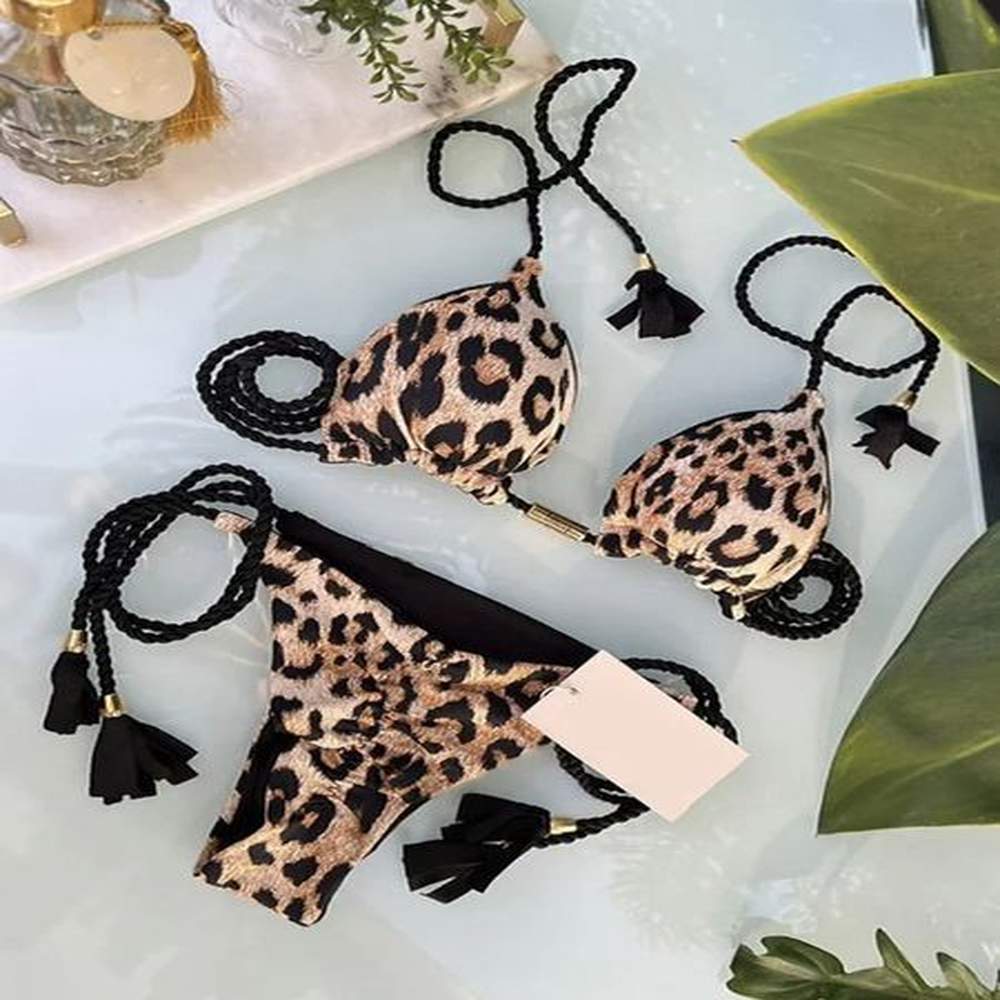 sexy swimsuit women triangle bikinis set thong bandage swimsuits solid