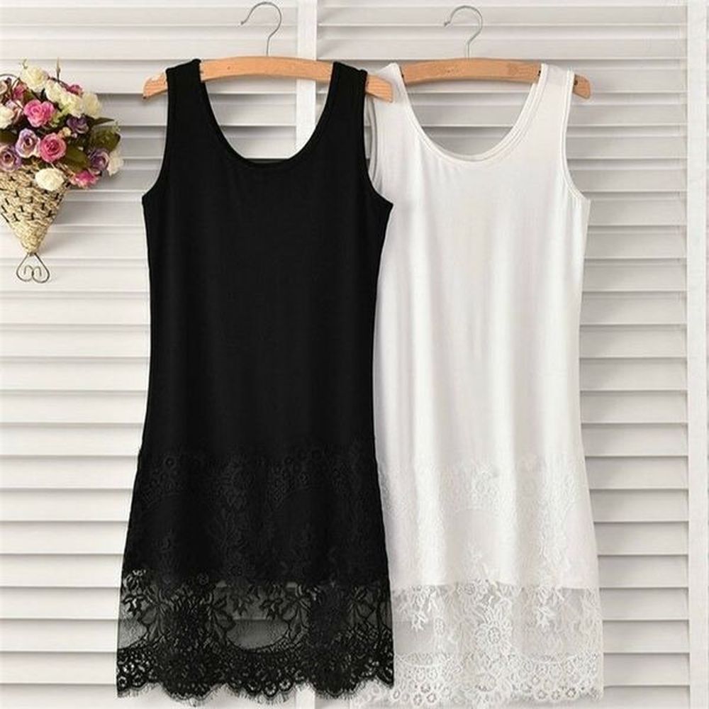 sexy vest lace dress render extender long tank cotton top