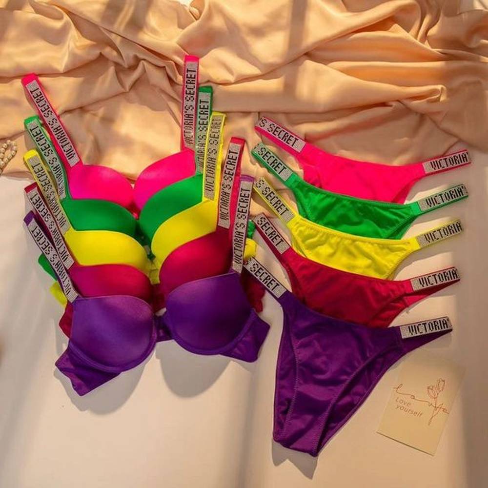 sexy vs rhinestone letters underwear womens suit gather girls comfortable