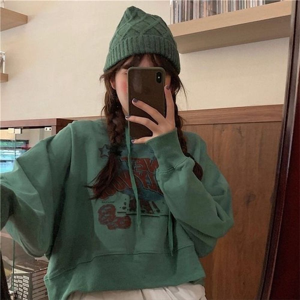short hooded sweatshirt harajuku street ladies hoodie style korean ladies