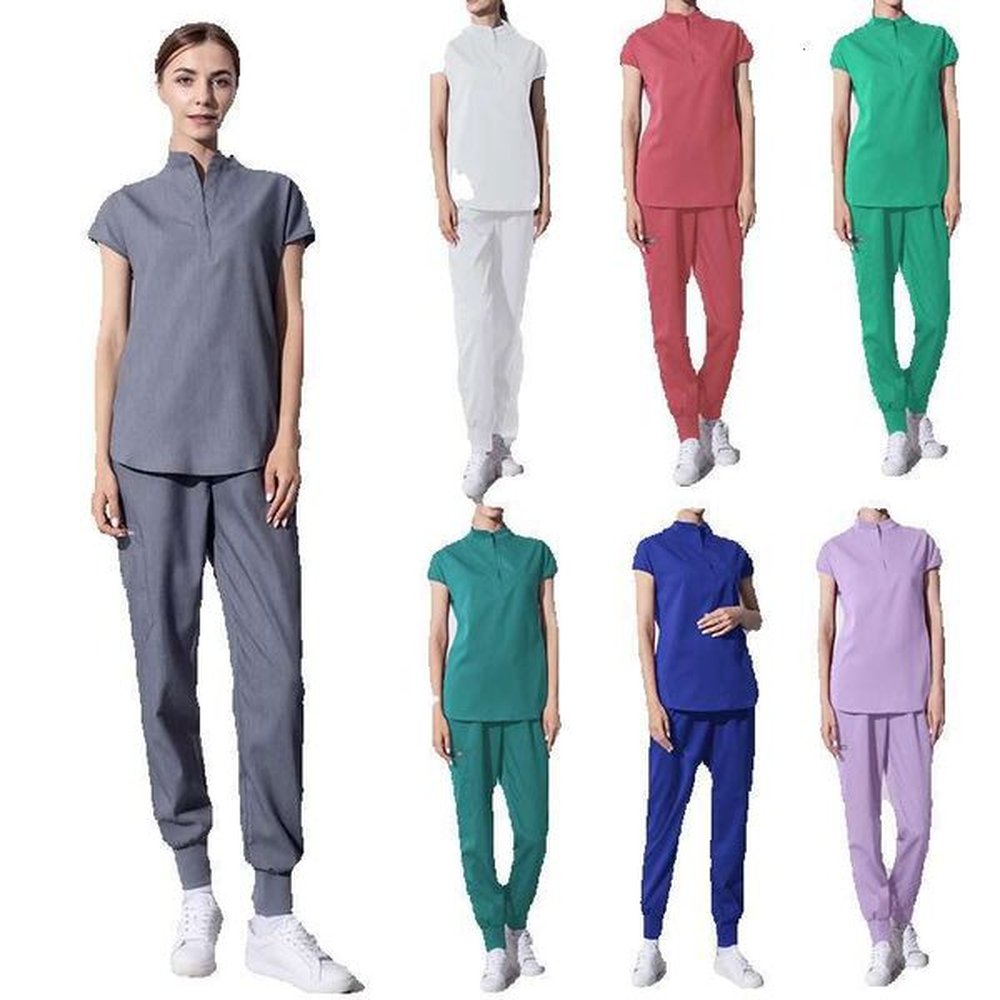 short sleeved handwashing clothes highend nurse clothing womens split body