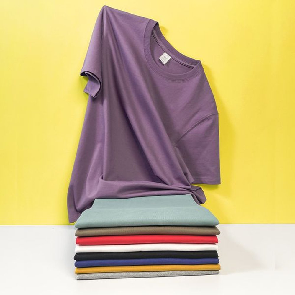 Short sleeved men's T-shirt summer pure cotton T-shirt men's and women's youth cylindrical seamless base shirt