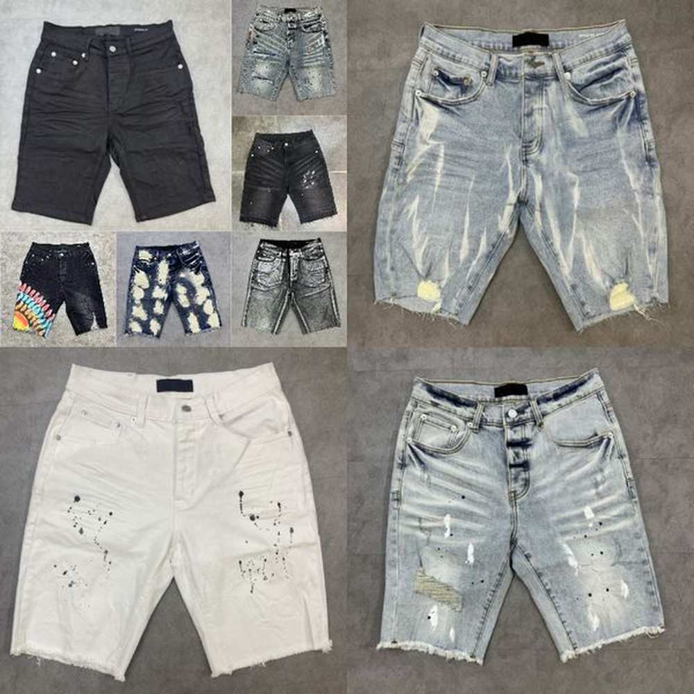 shorts men 2024 designer denim short Jeans for mens pants Mens Jeans trends Distressed Black Ripped Biker Slim Fit Motorcycle Mans stacked j