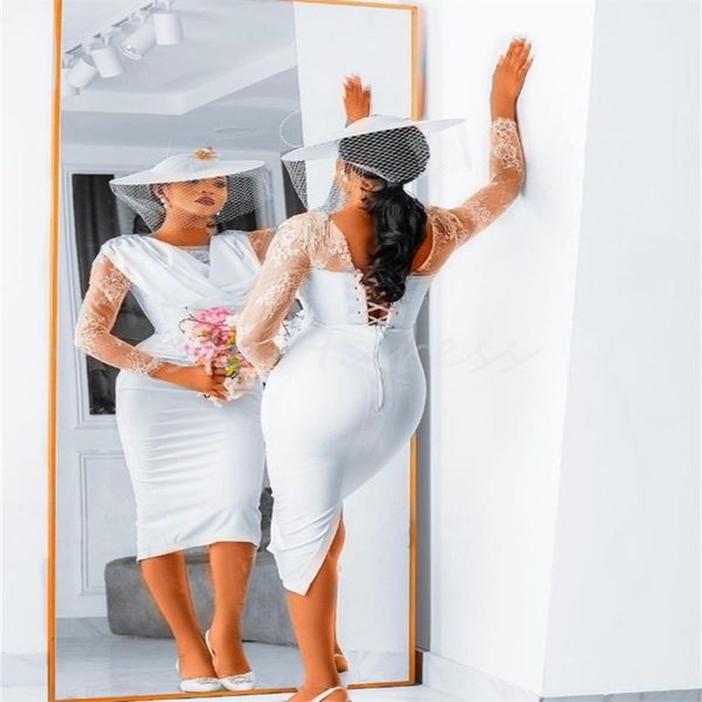 simple african short wedding dress for bride corset beach long