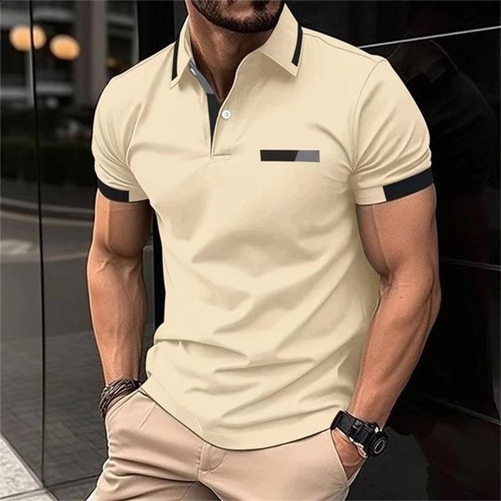 Simple Solid Color Print Mens Polo Shirt Business Casual Lapel Short Sleeve Tops Summer Comfortable Golf Clothing Loose T-Shirt 241223