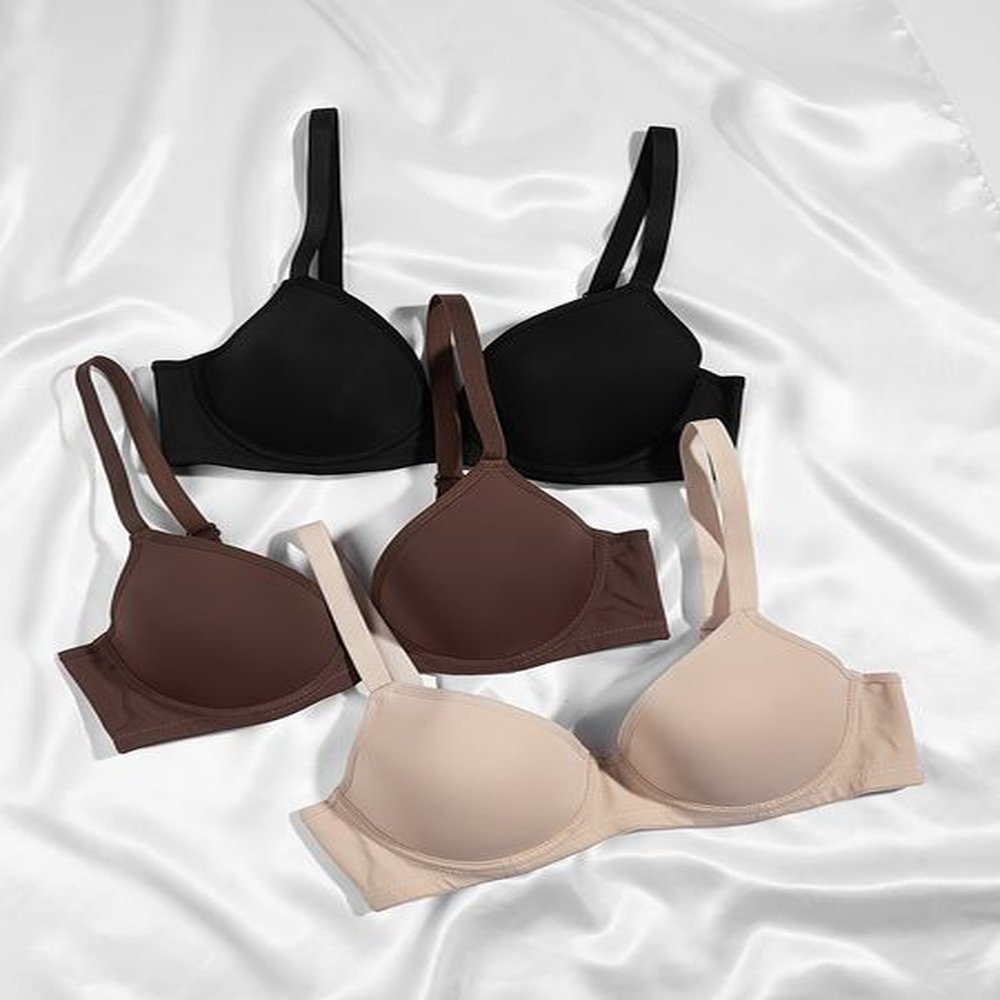 simple solid color tshirt comfortable breathable push up bras