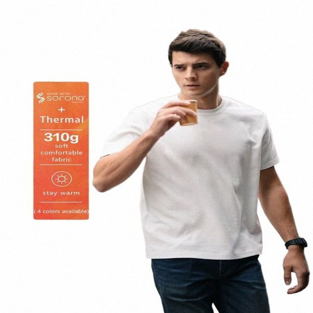 simwood 2024 Early Autumn New Basic Layer 310gsm Thermal Fabric Regular Fit T-shirts Men Soft Brushed Process Comfortable Tops Z8MK#