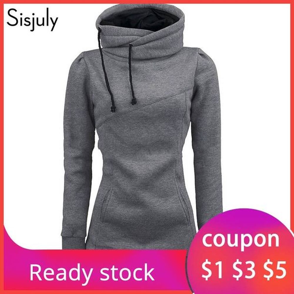 sisjuly womens solid hooded sweatshirt long sleeve drawstring plus size