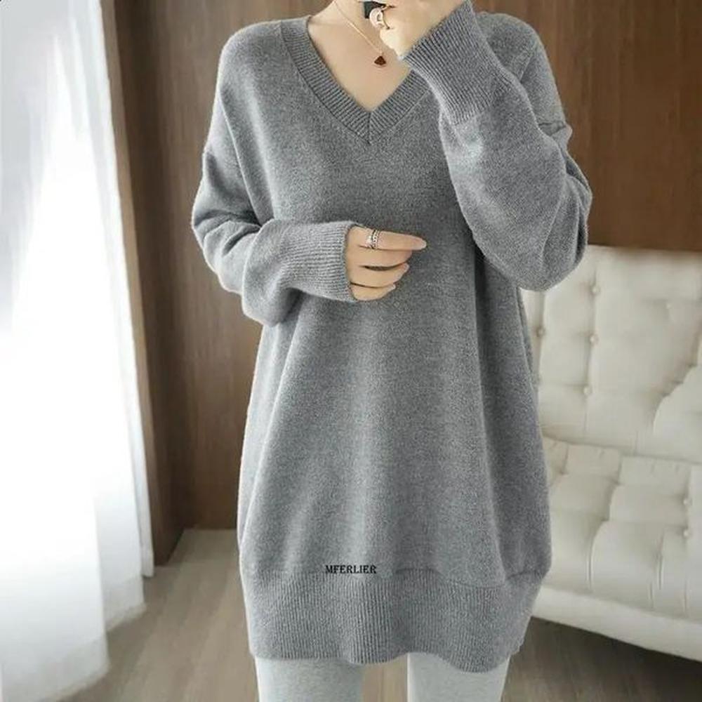 size xl kg womens sweater autumn winter knitted pullovers vneck