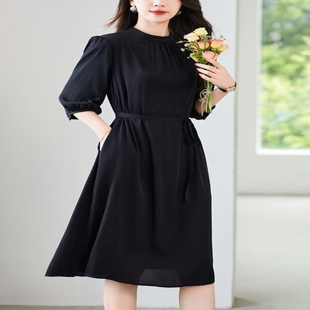 skirts for women luxury silk dress with lace up mulberry