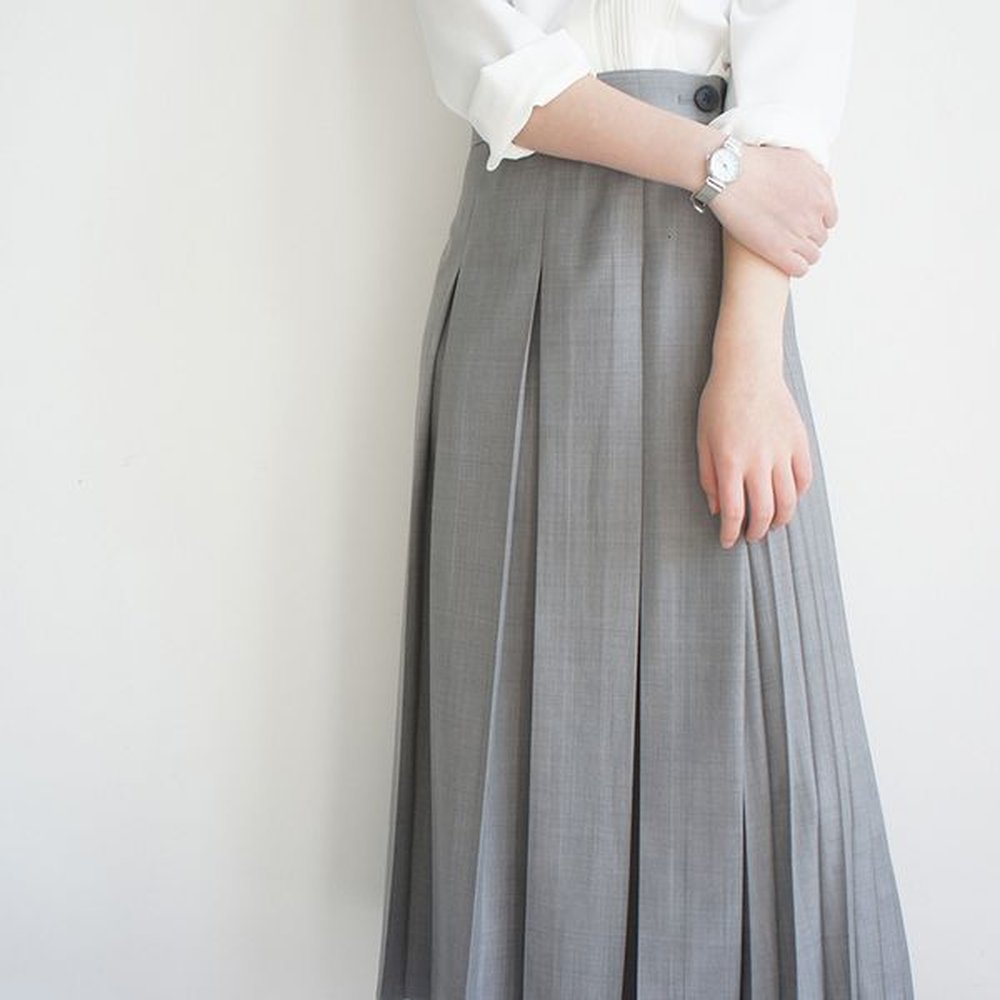skirts high waisted double button asymmetric pleated ski suit fabric