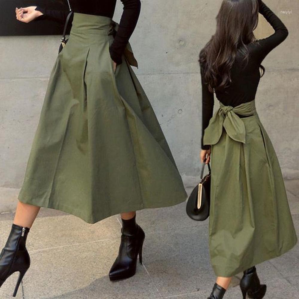 skirts military green women summer fashion solid elegant skirt