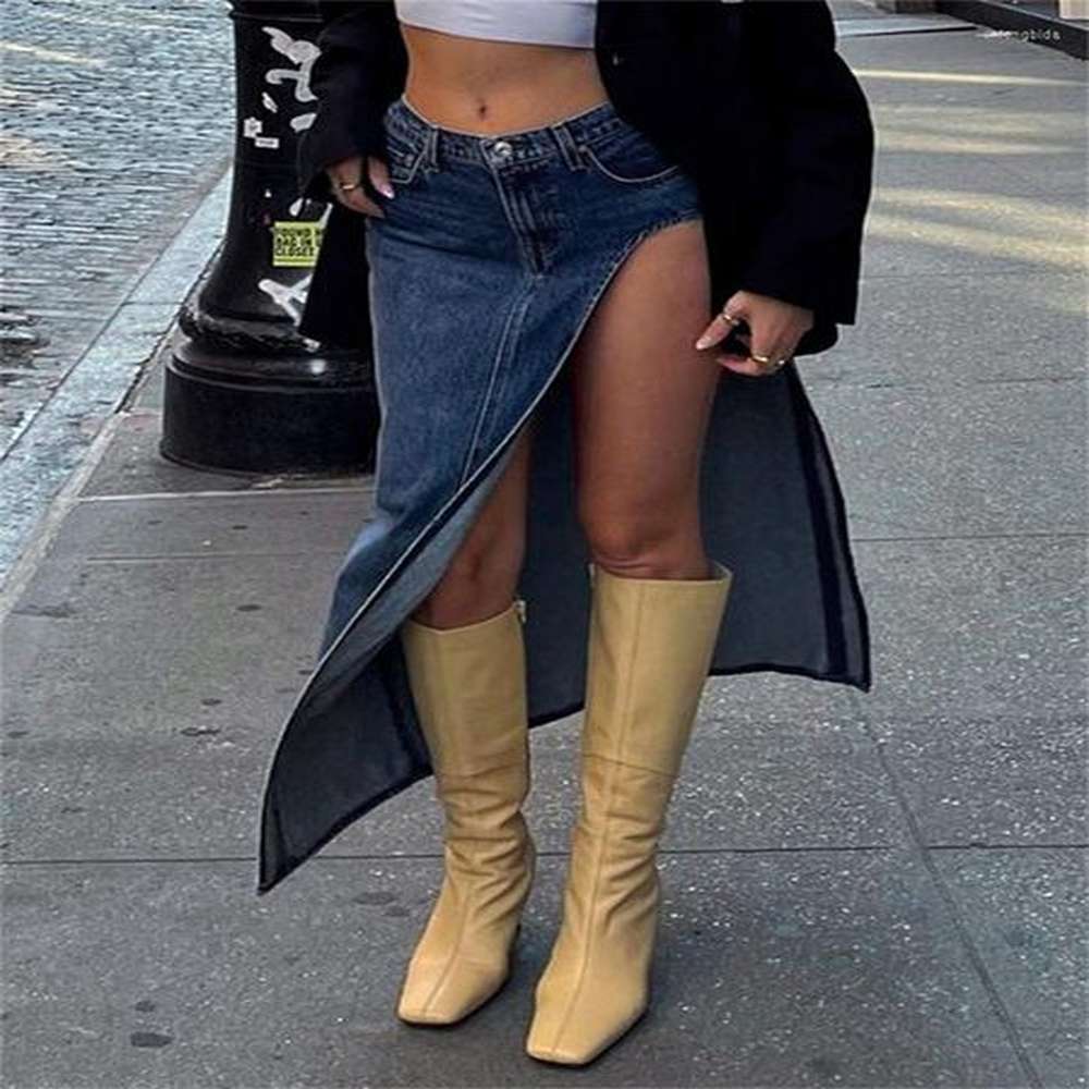 skirts summer split out denim skirt jeans women casual