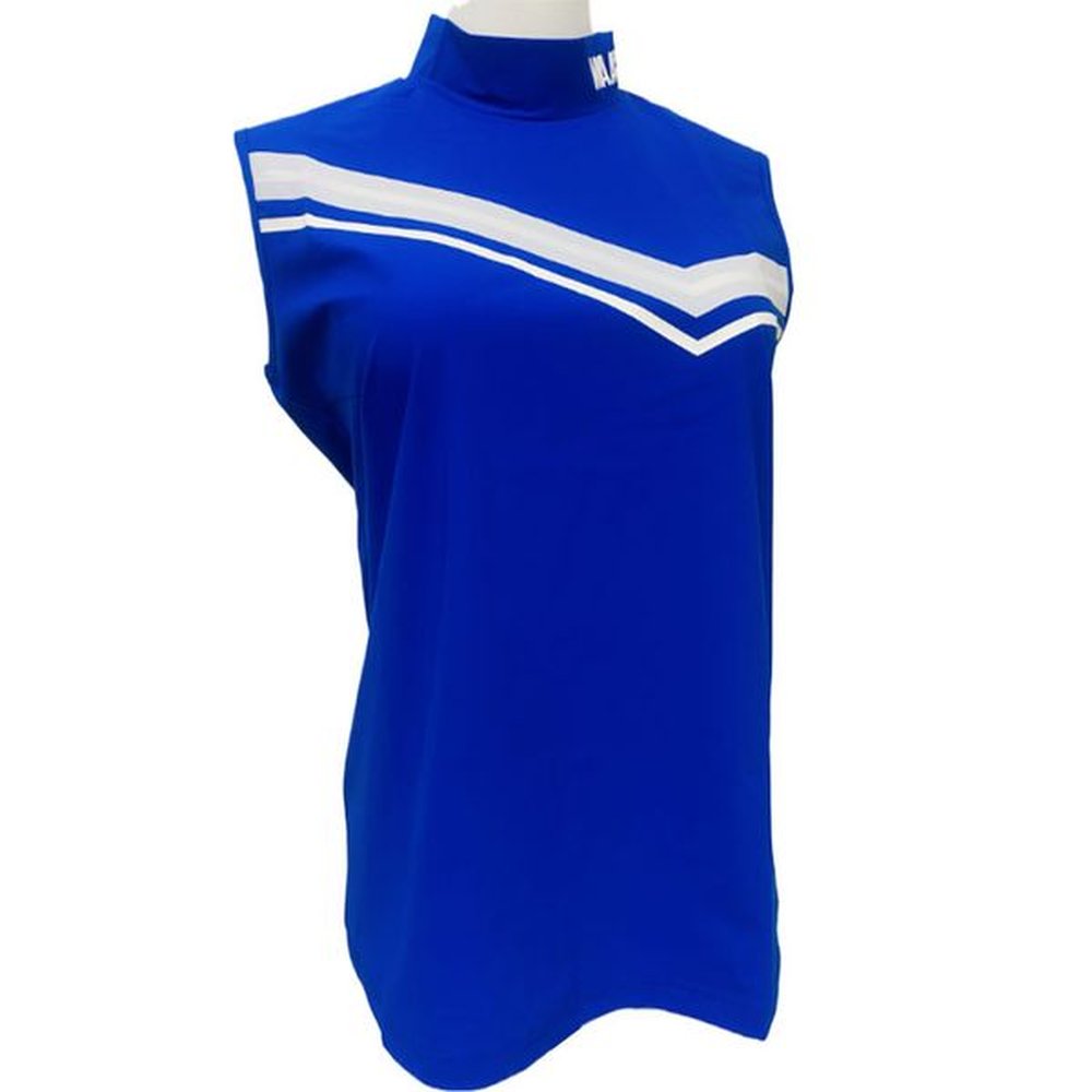 sleeveless womens knit top with halfhigh collar