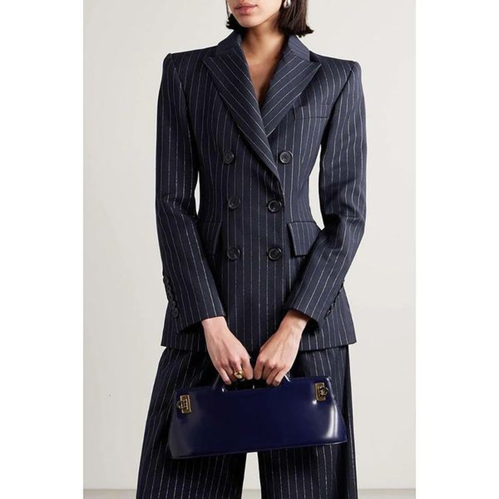 slim chic double breasted women pants set highend female two