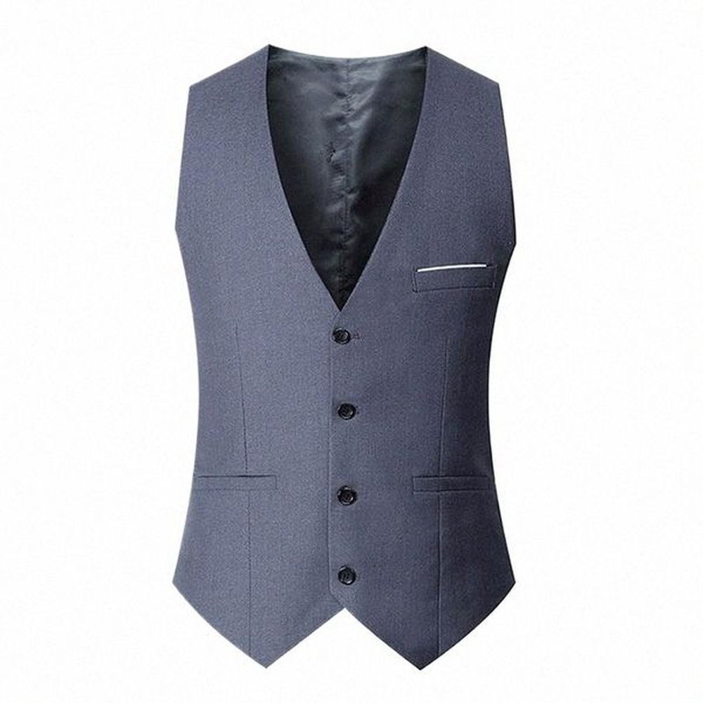 slim Fit Suit Vests For Men Black Grey Navy Blue Business Casual Male Waistcoat Single Breasted Gilet Homme Formal Jacket a5j3#