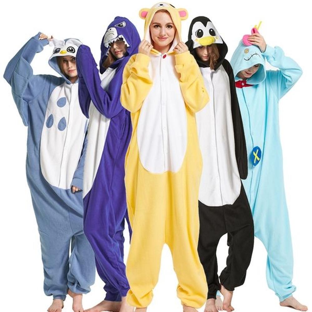 sloth turtle lemur shark eagle unicorn animal pajama onesie for