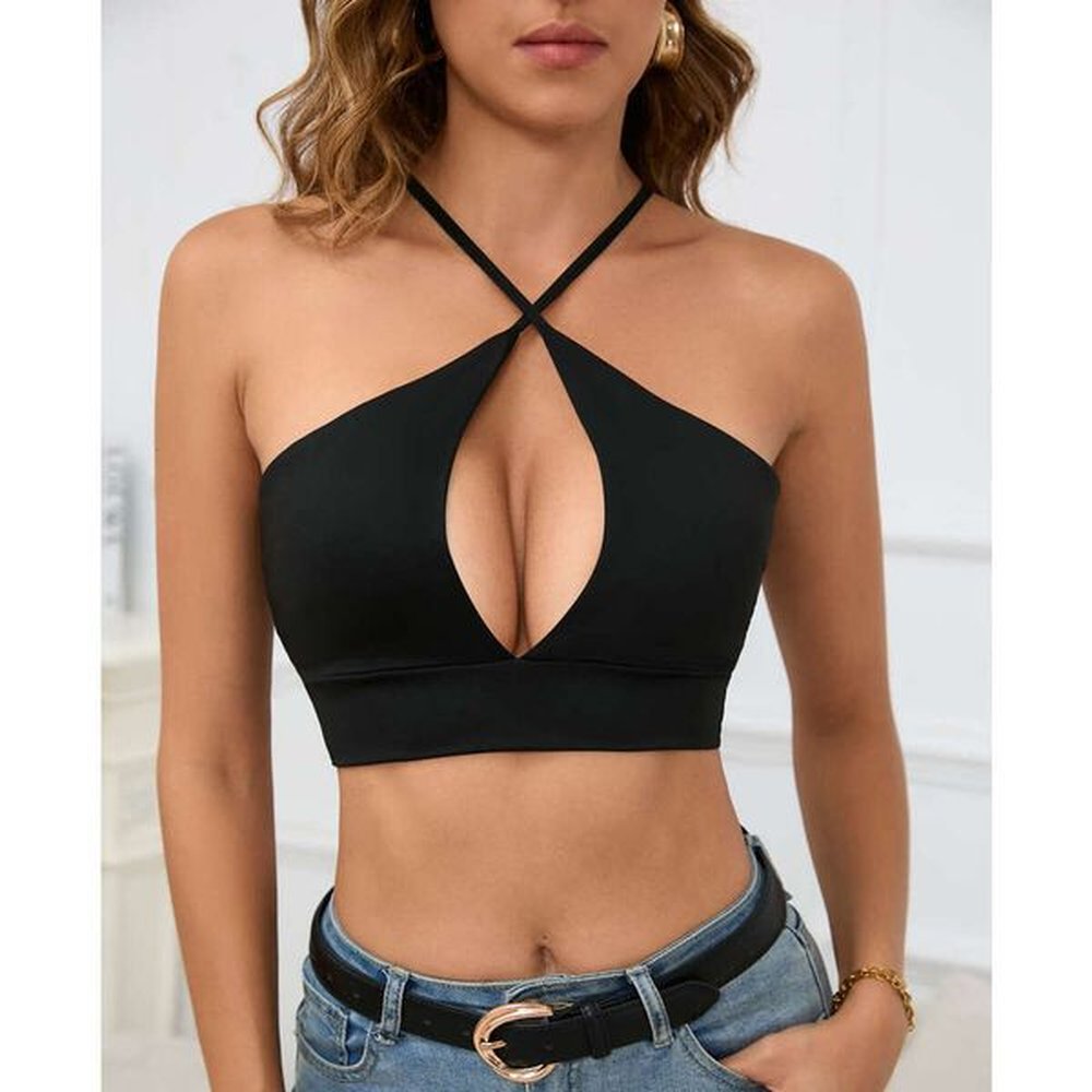small tank womens hollow hanging strap sexy summer top