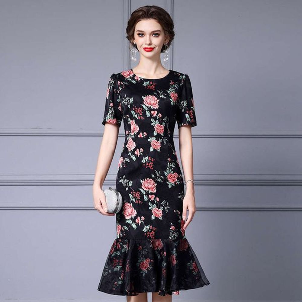 smart and feminine fishtail skirt highend luxury temperament mesh splicing
