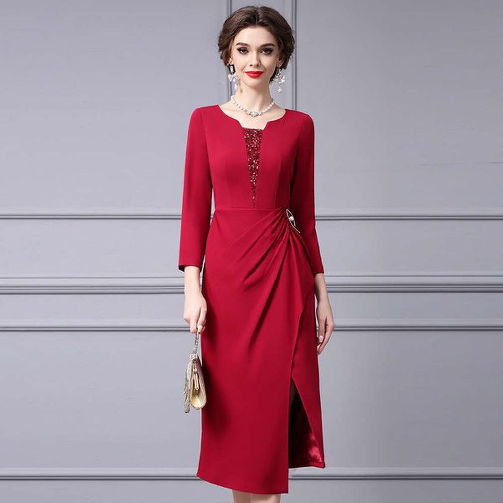 smart design with sequin splicing light luxury temperament concealing flesh