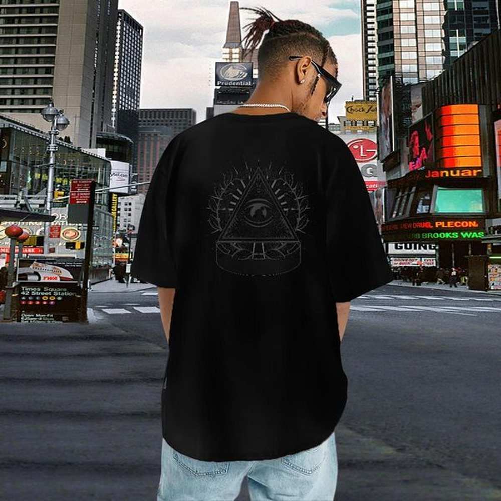 Soft Mens T Shirts 230g Pure Cotton eye of the devil Summer Casual Cartoon Print Breathable Short Sleeve Mens Tshirts Brand Tees