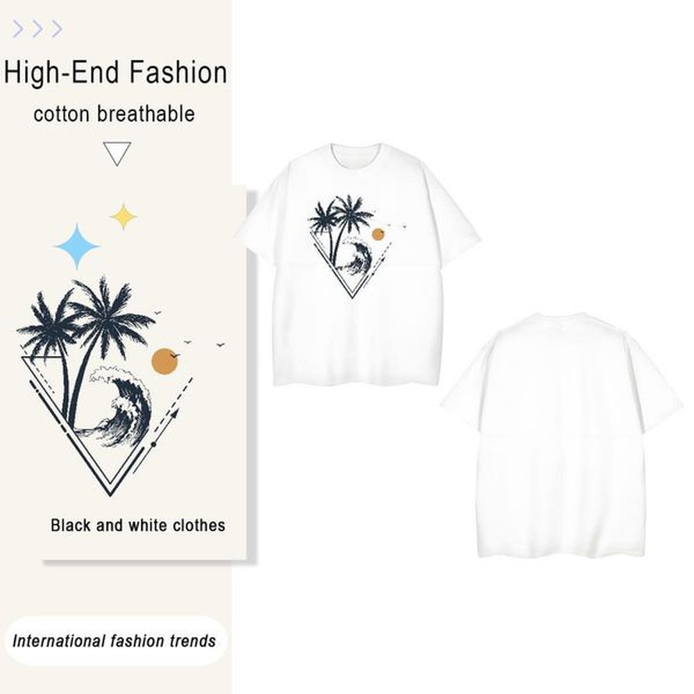 Soft sea wave 230g Cotton Tshirt for Man Woman Daily Wear Pure Cotton T-Shirts for Men 2024 Summer Custom Big Size Tees Shirts