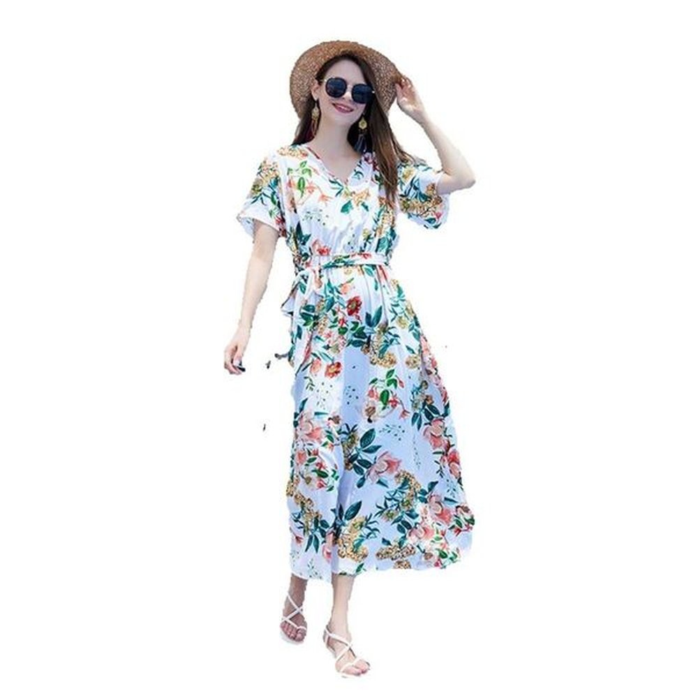 solid australian hot selling plus size loose beach vacation slit