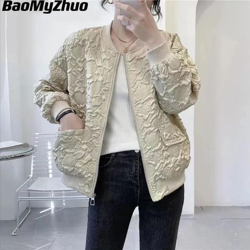 solid color ladies short baseball jacket women korean spring casual