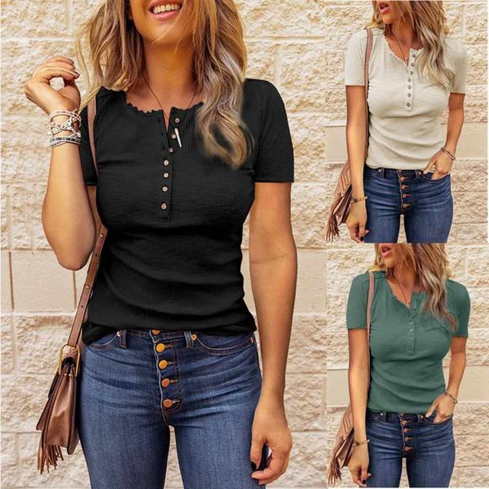 solid short sleeve rib knit t shirts slim fit tshirt