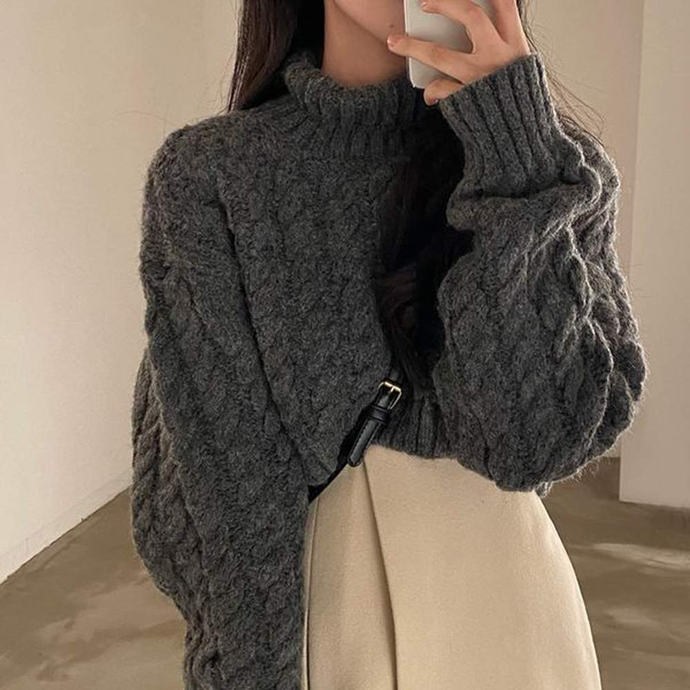 south korea chic autumn and winter high neck thickened thermal
