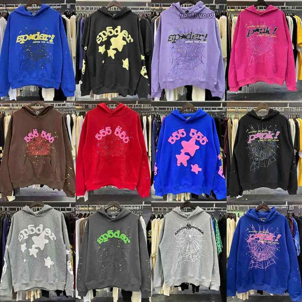 Spider Hoodie Sp5dr Hoodie 2024 Luxury Spider Designer Hoodies Young Thug Men Women Hoodie High Quality Foam Print Spider Web Graphic Pink S