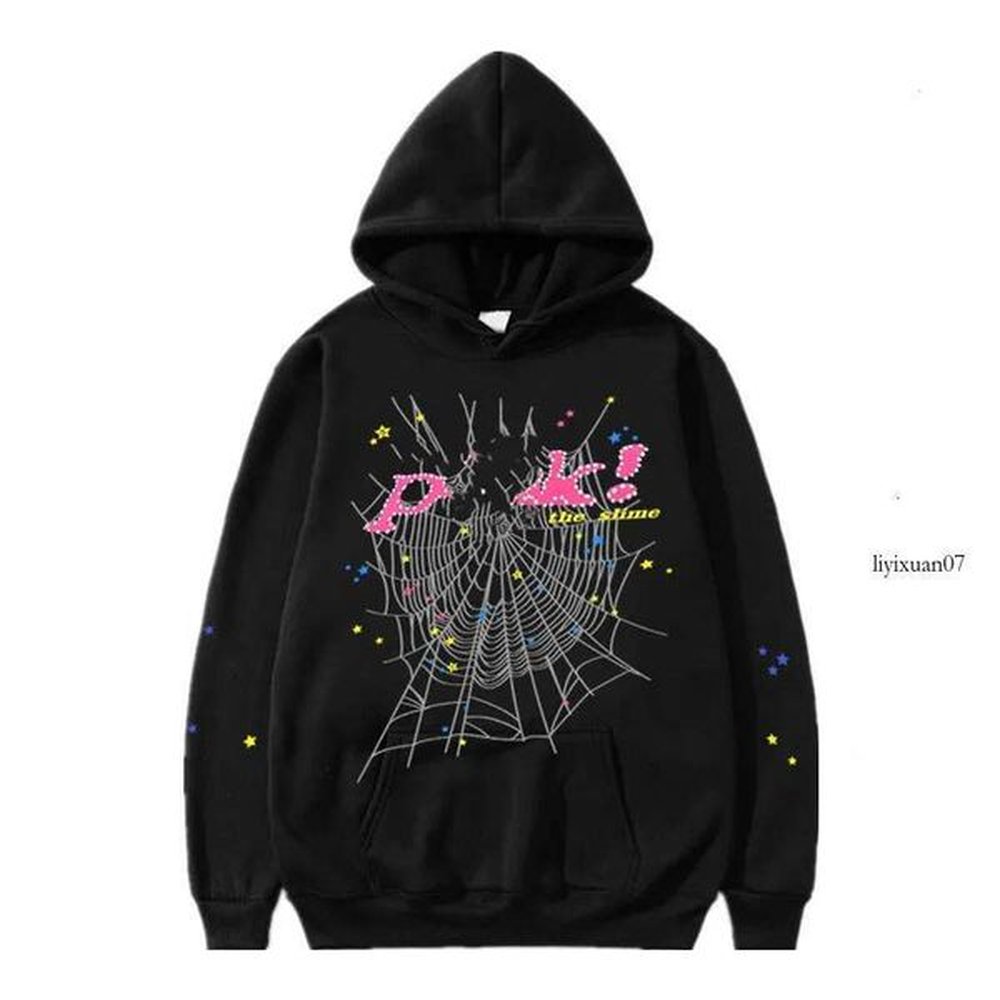 Spider Hoodies Designer Winter Hoodie High Quality Casual Spider Web Loose High Street Pullover Stereo Sweatshirts Pink Hoodie High Quality