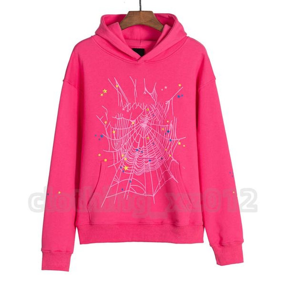 Spider Mens Web Hoodie Sweatshirts Hoody Women Polo Grid Five Cobweb Pink Hoodies Hip Hop Tracksuit Puff Print Pullover Net Pants Suit Trous