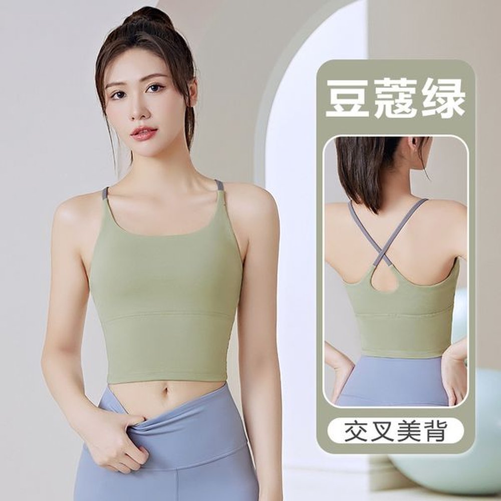 sports naked seamless fixed integrated shock resistant womens fitness back