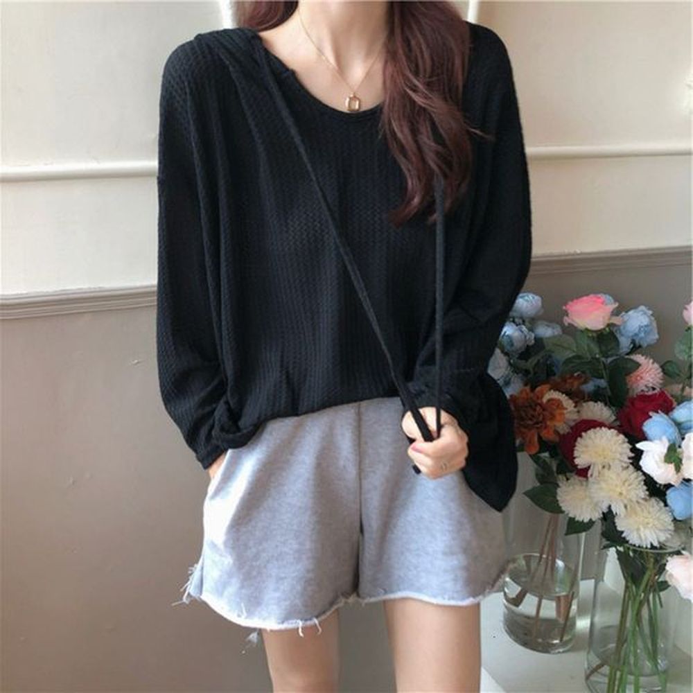 spring and autumn new korean loose haruku style thin hooded