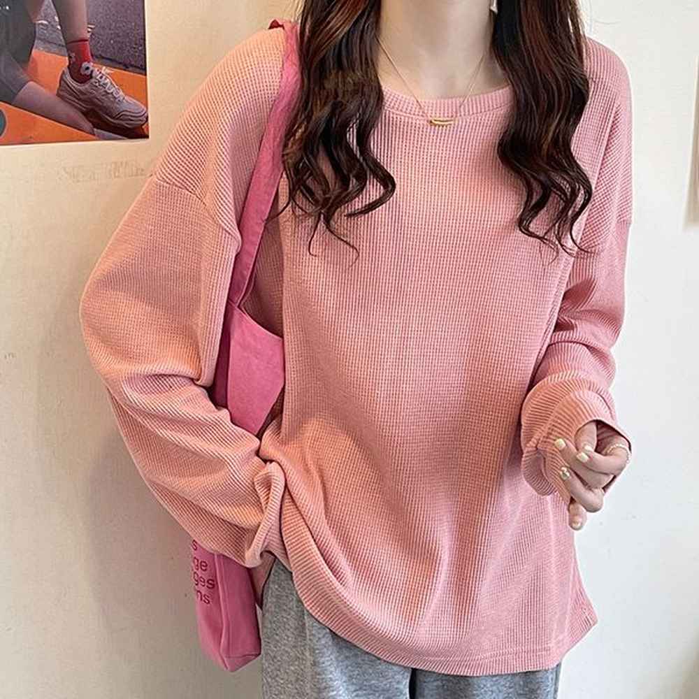 spring and autumn new solid color fashion long sleeve
