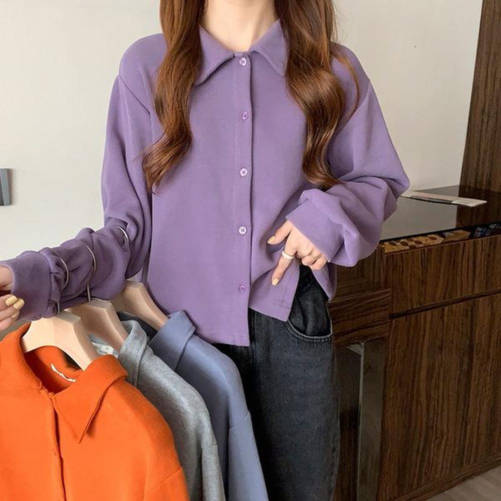 spring and autumn new style loose polo collar short